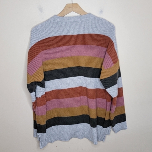 Madewell | Autumnal Striped Thompson Pocket Pullover Size XXL - Picture 4 of 6